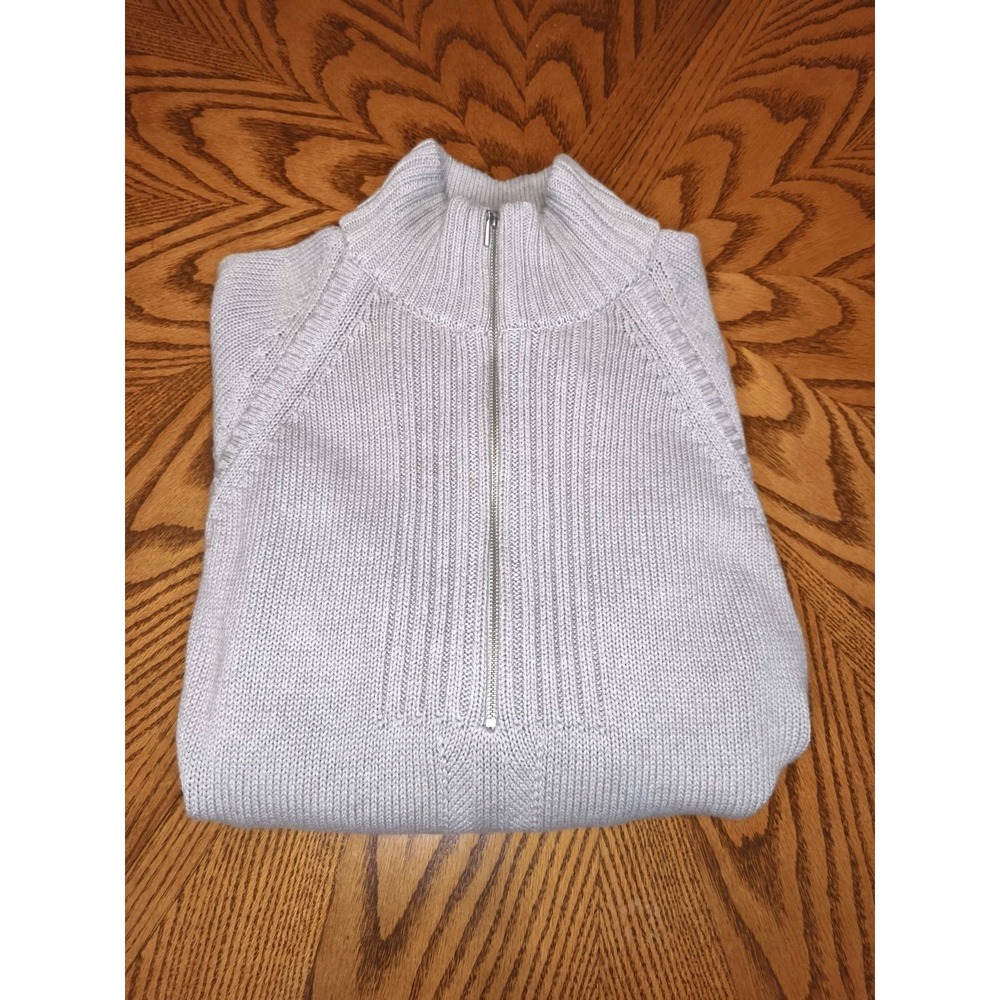 Carlise Cotton Cashmere Quarter Zip Cable Knit Tunic Sweater Small - Picture 3 of 9